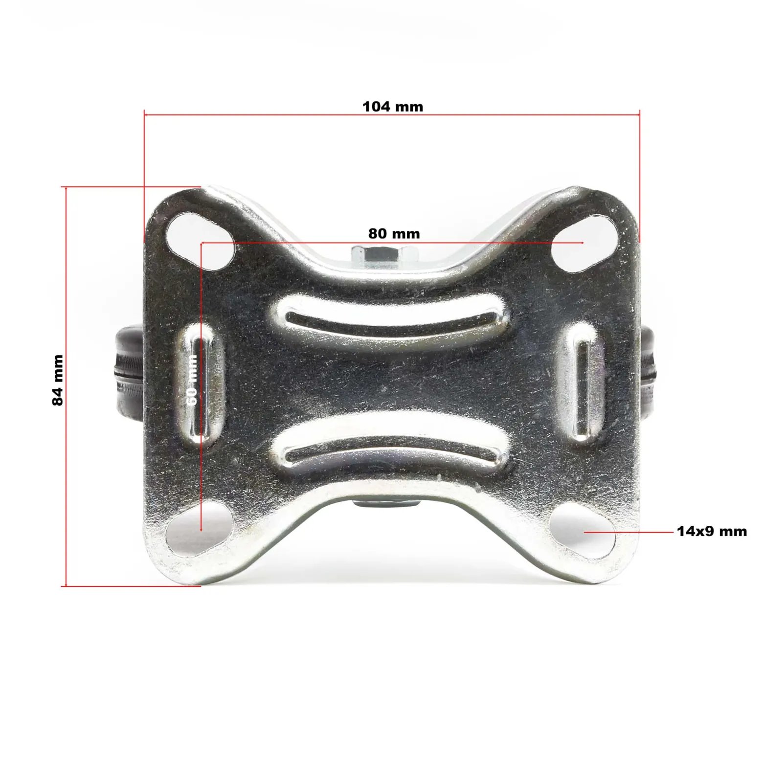 Wiltec Bockrolle Ø125mm mit Gummirad und Metallfelge 100kg Tragkraft, Vollmaterial Apparaterolle Transportrolle Möbelrolle, leiser Lauf