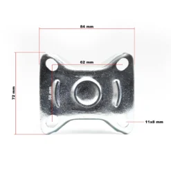 Wiltec Bockrolle Ø75mm mit Gummirad und Metallfelge 50kg Tragkraft, Vollmaterial Apparaterolle Transportrolle Möbelrolle, leiser Lauf