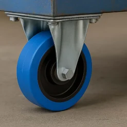 Wiltec Bockrolle Ø160mm mit Kunststoffrad und Anbauplatte bis 300kg Transportrolle leiser Lauf Dämpfung Apparaterolle Möbelrolle