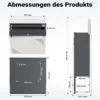Wiltec Briefkasten Edelstahl V63 37 x 11 x 37 cm, Wandbriefkasten mit Zeitungsfach und Schlüssel