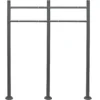 Wiltec Briefkasten Ständer 2-fach Anthrazit 1200 x 1000 mm, Doppel Standfuß für Postkasten Briefkästen Mailbox, Briefkastenständer aus Stahl für Standbriefkasten