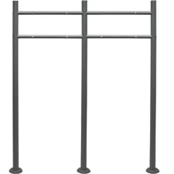 Wiltec Briefkasten Ständer 2-fach Anthrazit 1200 x 1000 mm, Doppel Standfuß für Postkasten Briefkästen Mailbox, Briefkastenständer aus Stahl für Standbriefkasten