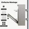Wiltec Briefkasten V12 Edelstahl 360 x 115 x 315 mm, Wandbriefkasten mit Schloss, Sichtfenstern und Namensschild, Postkasten aus Stahl