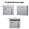 Wiltec Briefkasten V12 silberfarben 360 x 105 x 315 mm, Wandbriefkasten mit Schloss, Sichtfenstern und Namensschild, Postkasten aus Stahl galvanisiert