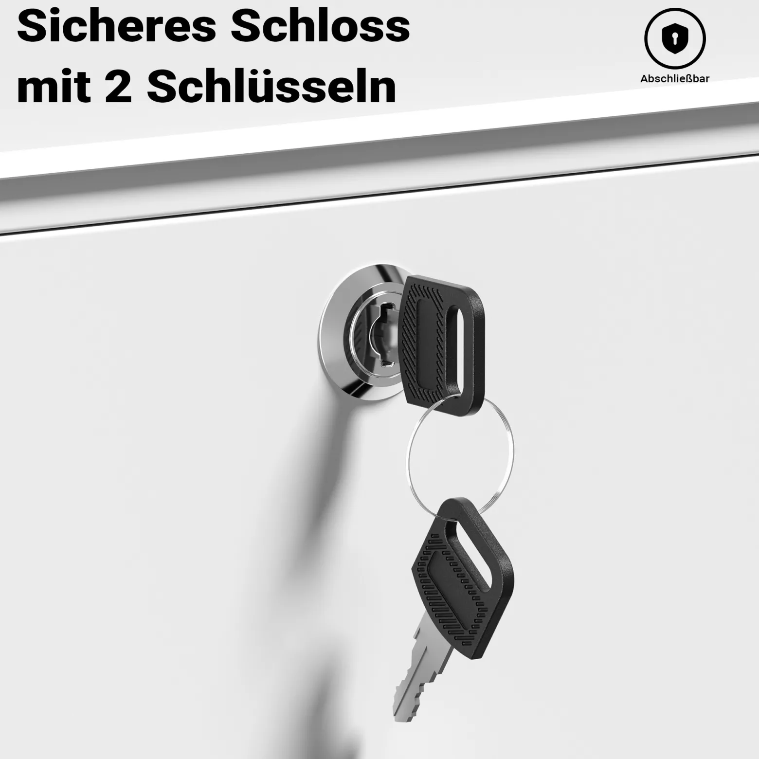 Wiltec Briefkasten V13 weiß 360 x 105 x 315 mm, Wandbriefkasten mit Schloss und Klappe, Postkasten aus Stahl pulverbeschichtet