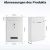 Wiltec Briefkasten weiß V11 Postkasten mit Namensschild, großem Briefschlitz und 2 Schlüsseln Wandbriefkasten aus pulverbeschichtetem Stahl