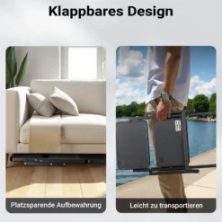 Wiltec Camping Doppeltrittstufe bis 200 kg, 2 Stufen Tritt aus Stahl, Trittleiter für Camping, Outdoor und Haushalt