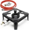 Wiltec Campingkocher Set mit Gaskocher, Gasschlauch und Druckregler 50 mbar für Deutschland (Eingang Ø 1/14" / 21,8 mm LH) Outdoor Camping Gaskocher Set