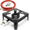 Wiltec Campingkocher Set mit Gaskocher, Gasschlauch und Druckregler 28 mbar für Italien Outdoor Camping Gaskocher Set