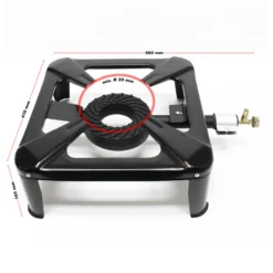 Wiltec Campingkocher Set mit Gaskocher, Gasschlauch und Druckregler 28 mbar für Italien Outdoor Camping Gaskocher Set