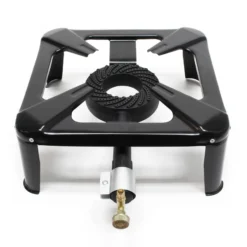 Wiltec Campingkocher Set mit Gaskocher, Gasschlauch und Druckregler 28 mbar für Italien Outdoor Camping Gaskocher Set