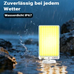 Wiltec Campinglampe V1 LED Strahler 20W 1961 Lumen mit Magnethalterung Anschluss an 12V-Stromquelle für Camping, Outdoor-Aktivitäten, Baustellen und Notfallsituationen Arbeitsleuchte