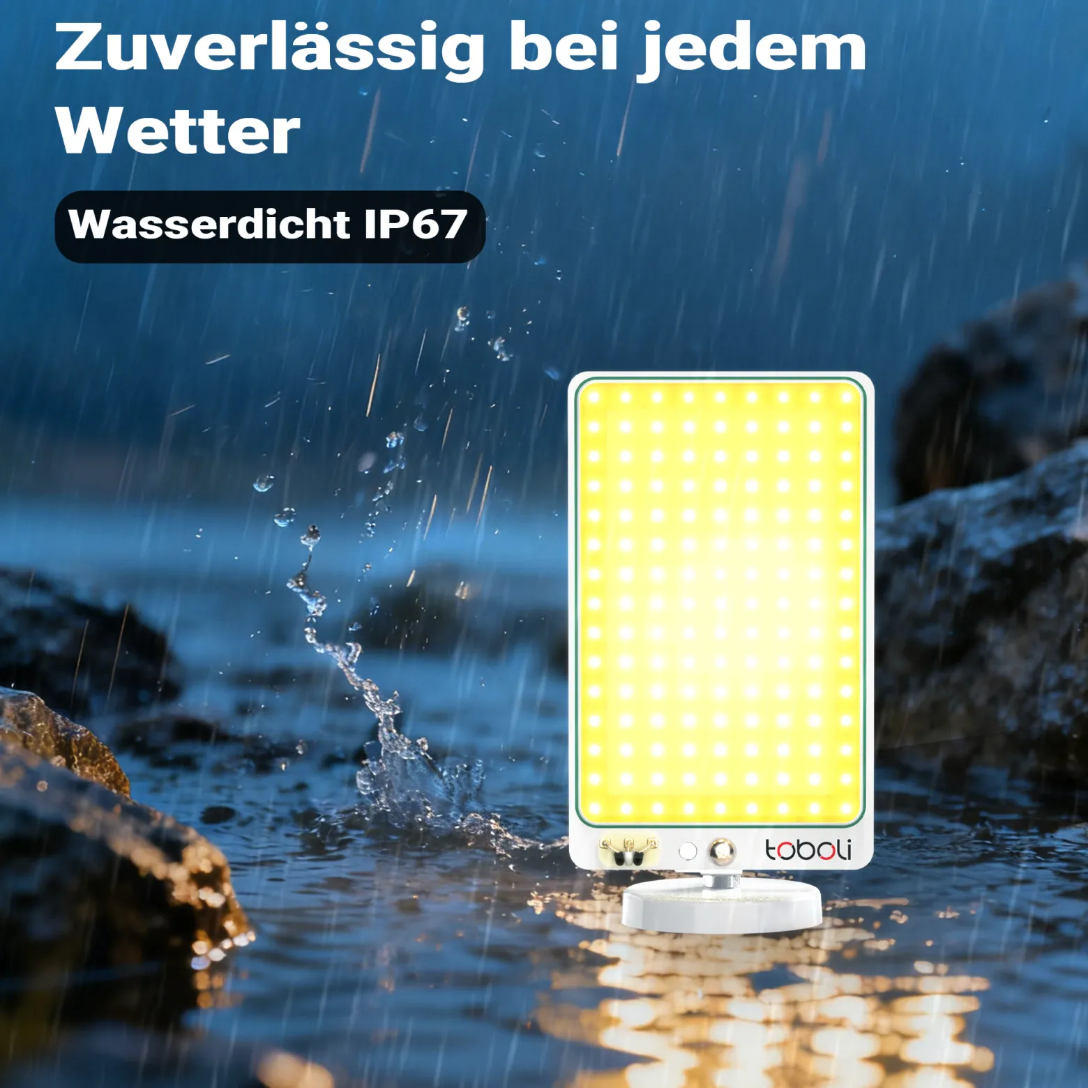 Wiltec Campinglampe V1 LED Strahler 20W 1961 Lumen mit Magnethalterung Anschluss an 12V-Stromquelle für Camping, Outdoor-Aktivitäten, Baustellen und Notfallsituationen Arbeitsleuchte