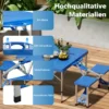 Wiltec Camping Sitzgruppe mit 4 Sitzplätzen klappbare Sitzgruppe Kunststoff Campingtisch klappbar Aluminiumstangen Campingmöbel Set Campingtisch mit Stühlen faltbar