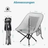 Wiltec Campingstuhl faltbar bis 100 kg grau schwarz Anglerstuhl leicht Klappstuhl Faltstuhl Camping Stuhl klappbar kleines Packmaß