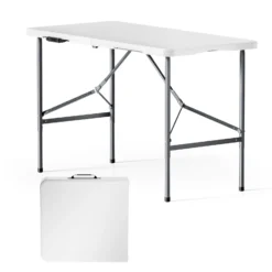Wiltec Campingtisch klappbar 122x60x75 cm Klapptisch mit Tragegriff Partytisch Biertisch Gartentisch Buffettisch Bierzeltgarnitur Camping Tisch faltbar