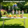 Wiltec Campingtisch klappbar 180x75x74 cm Klapptisch mit Tragegriff Partytisch Biertisch Gartentisch Buffettisch Bierzeltgarnitur Camping Tisch faltbar