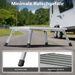 Wiltec Camping Trittstufe bis 150 kg Tritthocker klappbar aus Stahl Trittleiter mit 1 Stufe