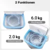 Wiltec Camping Waschmaschine bis 6,0 kg 280 W, Mini Waschmaschine 37 x 38 x 66 cm für waschen und schleudern, Reisewachmaschine mit Timer