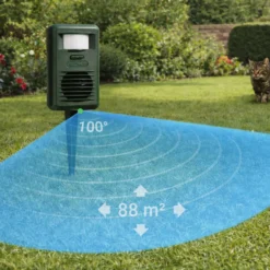 Wiltec Catfree Ultraschall Katzenschreck - für bis zu 88 m² Schutzbereich - mit 10 m Reichweite und bis zu 100° - Tierschreck Katzenabwehr im Garten ganzjährig einsetzbar