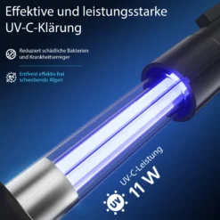 Wiltec CPF-250 Druckteichfilter 10.000 l/h / 11 W UVC Einheit, Teichdruckfilter für Teiche bis 10.000 Liter, Teichklärer, Filteranlage