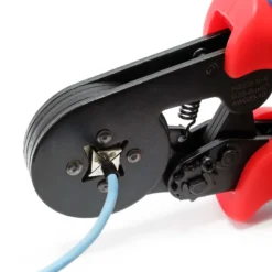 Wiltec Crimpzange für 0,25-6 mm Aderendhülsen, Aderendhülsenzange mit Ratsche, Quetschverbinder Zange für Kabelschuhe, Krimperzange