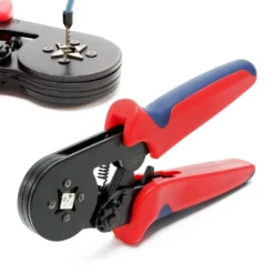 Wiltec Crimpzange für 0,25-6 mm Aderendhülsen, Aderendhülsenzange mit Ratsche, Quetschverbinder Zange für Kabelschuhe, Krimperzange