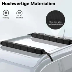 Wiltec Dachgepäckträger weich 113 x 10 x 8 cm mit 2 x Gurtband, Auto Dachträger bis 75 kg für Kanu, Kajak, Surfbrett, SUP, Snowboard, Skier und Leiter