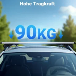 Wiltec Dachträger Universal 120 cm, Dachgepäckträger bis 90 kg, Gepäckträger aus Aluminium, Robuster Dachbox Grundträger, Dachgrundträger für Auto
