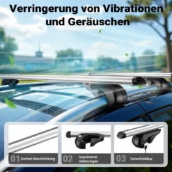 Wiltec Dachträger Universal 120 cm, Dachgepäckträger bis 90 kg, Gepäckträger aus Aluminium, Robuster Dachbox Grundträger, Dachgrundträger für Auto