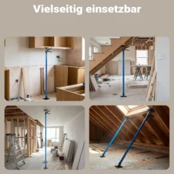 Wiltec Deckenstütze 115-290 cm bis 30 kg und bis 45°, Montagestütze aus Stahl, Einhandstütze Schnellspann-Stütze für Wände, Decken, Türzargen
