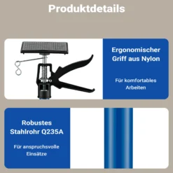 Wiltec Deckenstütze 115-290 cm bis 30 kg und bis 45°, Montagestütze aus Stahl, Einhandstütze Schnellspann-Stütze für Wände, Decken, Türzargen