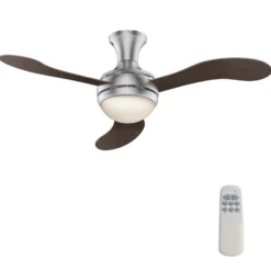 Wiltec Deckenventilator Ø 130 cm mit 3 Flügel, Ventilator mit 3 Geschwindigkeiten und Lampe, Lüfter mit Fernbedienung, Timer, Sommer- u. Wintermodus