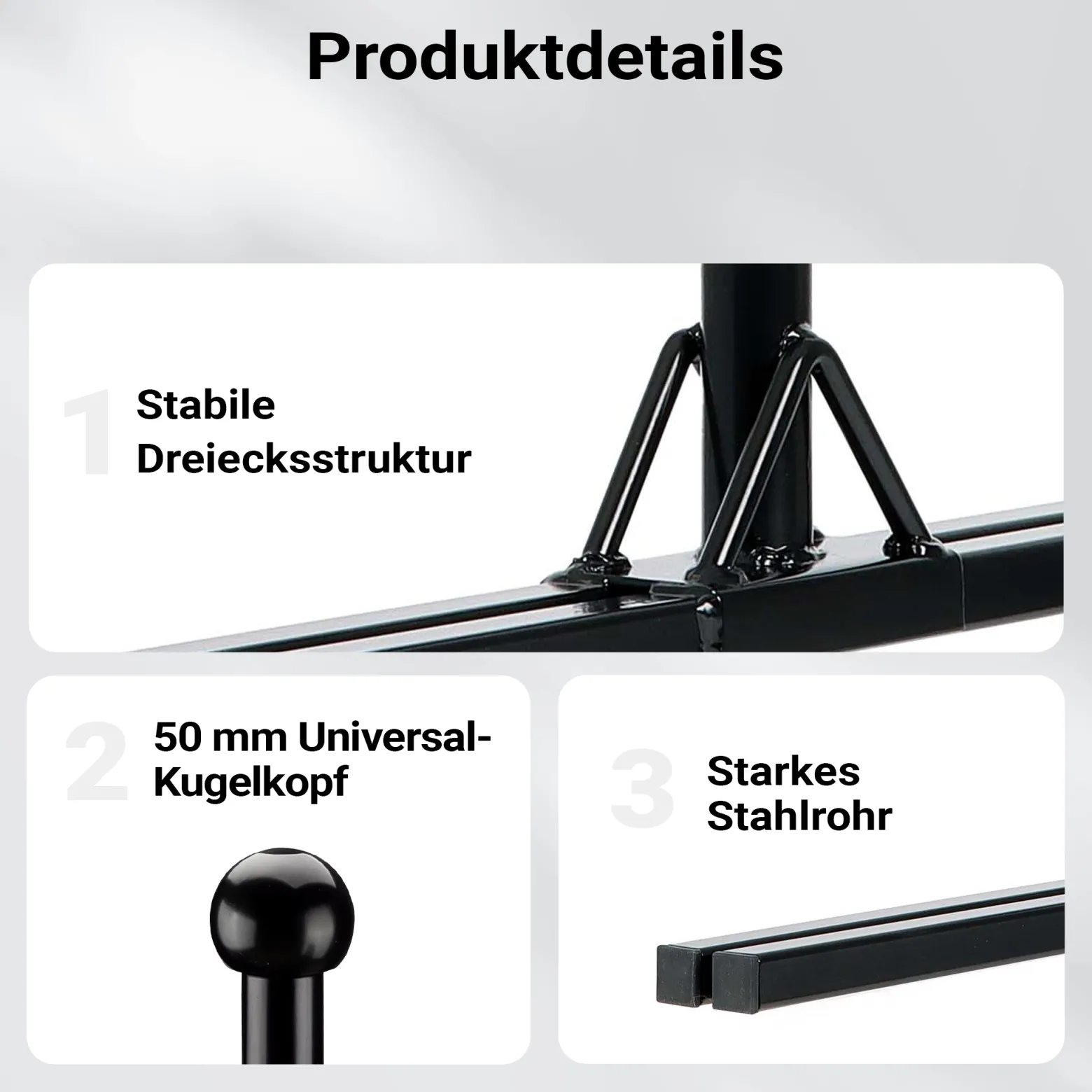 Wiltec Deichsel-Fahrradträger bis 80 kg aus Stahl, Adapter zur Fahrradträgermontage auf Deichsel für Anhänger und Wohnwagen