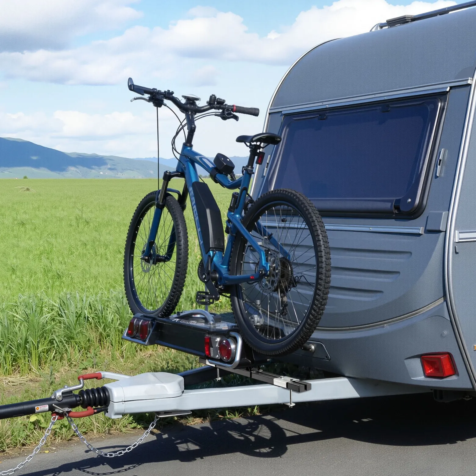 Wiltec Deichsel-Fahrradträger bis 80 kg aus Stahl, Adapter zur Fahrradträgermontage auf Deichsel für Anhänger und Wohnwagen