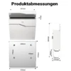 Wiltec Designer Briefkasten V19 Edelstahl 370 x 102 x 370 mm, Wandbriefkasten mit Schloss und Zeitungsrolle, Postkasten aus Stahl