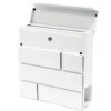 Wiltec Designer Briefkasten V15 weiß 370 x 105 x 370 mm, Wandbriefkasten mit Schloss und Zeitungsrolle, Postkasten aus pulverbeschichtetem Stahl