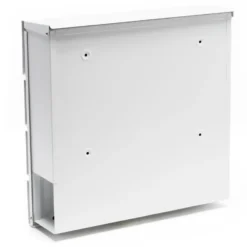 Wiltec Designer Briefkasten V15 weiß 370 x 105 x 370 mm, Wandbriefkasten mit Schloss und Zeitungsrolle, Postkasten aus pulverbeschichtetem Stahl