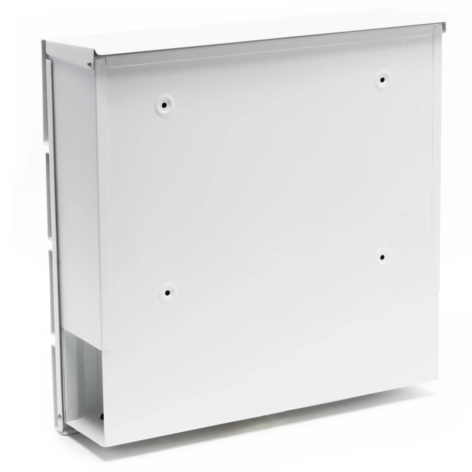 Wiltec Designer Briefkasten V15 weiß 370 x 105 x 370 mm, Wandbriefkasten mit Schloss und Zeitungsrolle, Postkasten aus pulverbeschichtetem Stahl