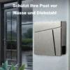 Wiltec Designer Briefkasten V23 Edelstahl 370 x 102 x 370 mm, Wandbriefkasten mit Schloss und Zeitungsrolle, Postkasten aus Stahl