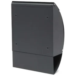 Wiltec Designer Briefkasten V18 Anthrazit 305 x 120 x 400 mm, Wandbriefkasten mit Schloss, Sichtfenstern und Zeitungsrolle, Postkasten aus pulverbeschichtetem Stahl