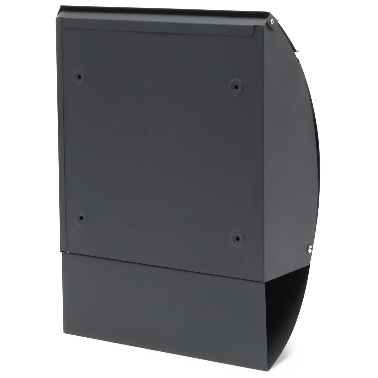 Wiltec Designer Briefkasten V18 Anthrazit 305 x 120 x 400 mm, Wandbriefkasten mit Schloss, Sichtfenstern und Zeitungsrolle, Postkasten aus pulverbeschichtetem Stahl