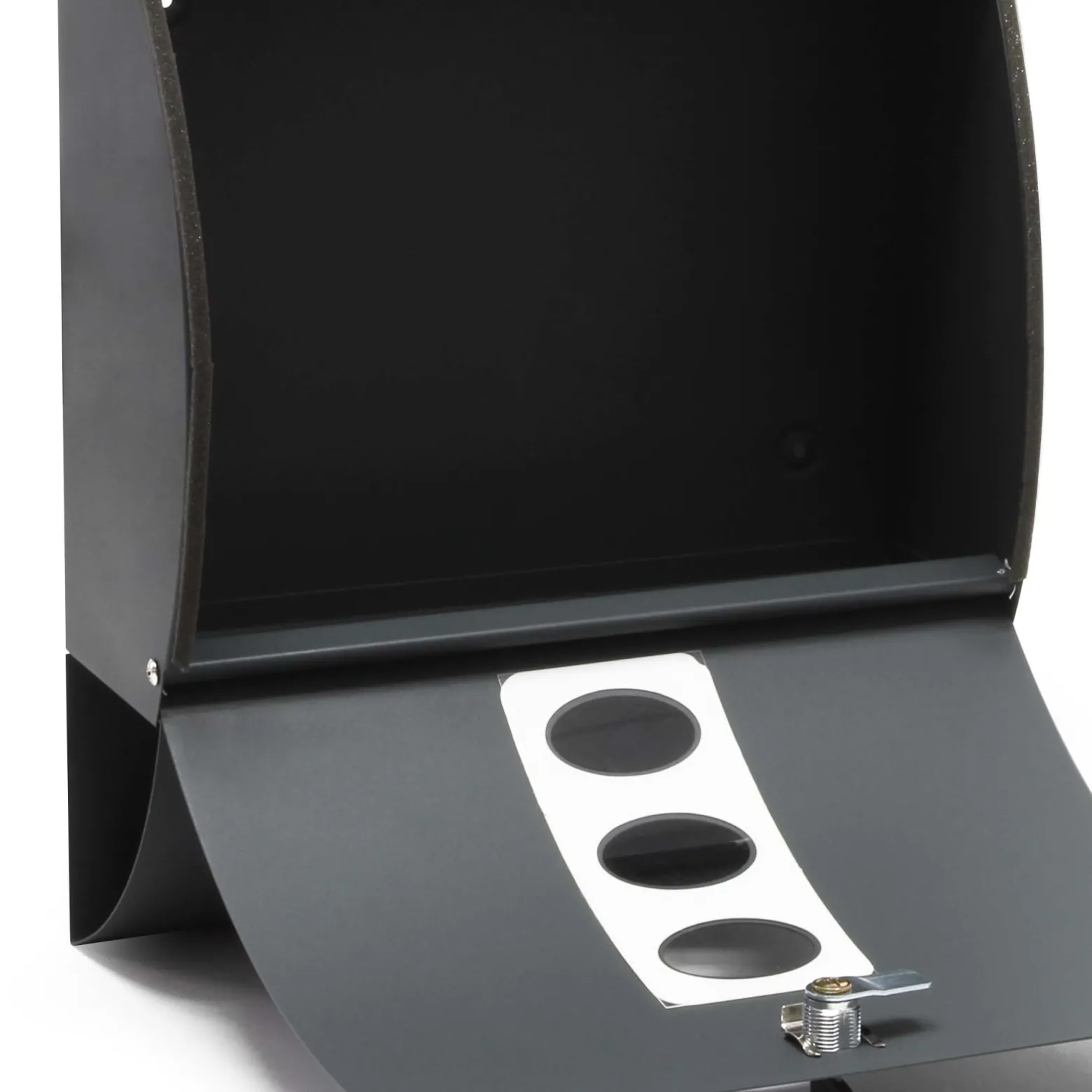 Wiltec Designer Briefkasten V18 Anthrazit 305 x 120 x 400 mm, Wandbriefkasten mit Schloss, Sichtfenstern und Zeitungsrolle, Postkasten aus pulverbeschichtetem Stahl