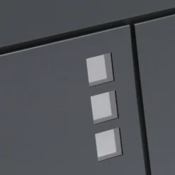 Wiltec Designer Briefkasten V24 Anthrazit 370 x 105 x 370 mm, Wandbriefkasten mit Schloss, Sichtfenstern und Zeitungsrolle, Postkasten aus pulverbeschichtetem Stahl
