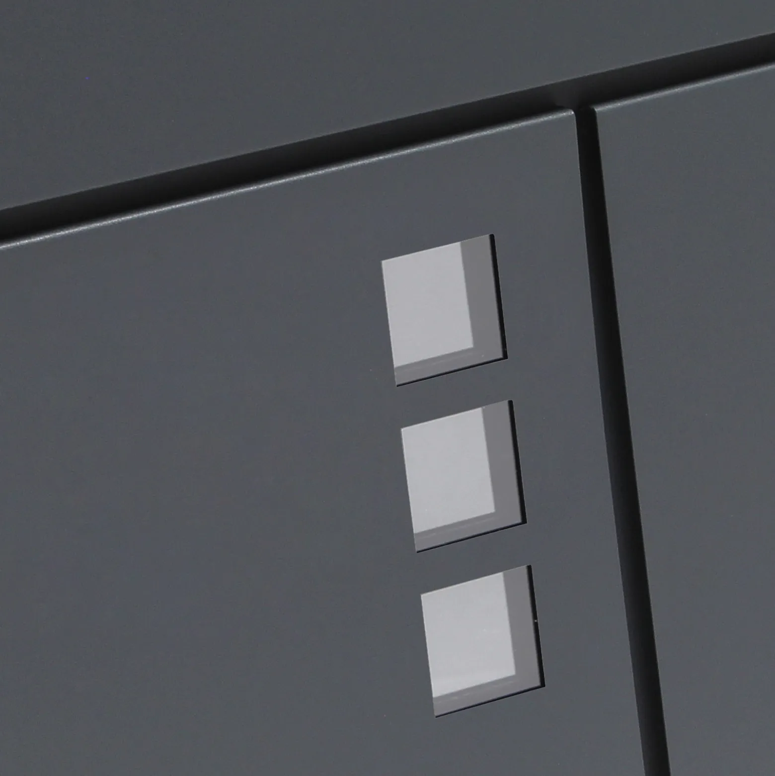 Wiltec Designer Briefkasten V24 Anthrazit 370 x 105 x 370 mm, Wandbriefkasten mit Schloss, Sichtfenstern und Zeitungsrolle, Postkasten aus pulverbeschichtetem Stahl