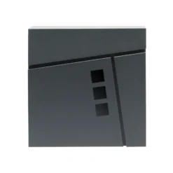 Wiltec Designer Briefkasten V24 Anthrazit 370 x 105 x 370 mm, Wandbriefkasten mit Schloss, Sichtfenstern und Zeitungsrolle, Postkasten aus pulverbeschichtetem Stahl