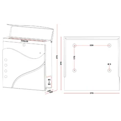 Wiltec Designer Briefkasten V31 weiß 370 x 105 x 370 mm, Wandbriefkasten mit Schloss, Sichtfenstern und Zeitungsrolle, Postkasten aus pulverbeschichtetem Stahl