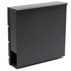 Wiltec Designer Briefkasten V16 Anthrazit 370 x 105 x 370 mm, Wandbriefkasten mit Schloss und Zeitungsrolle, Postkasten aus pulverbeschichtetem Stahl