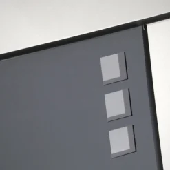 Wiltec Designer Briefkasten V24 Anthrazit und Edelstahl 370 x 105 x 370 mm, Wandbriefkasten mit Schloss, Sichtfenstern und Zeitungsrolle, Postkasten aus pulverbeschichtetem Stahl