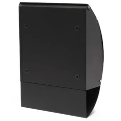 Wiltec Designer Briefkasten V18 schwarz 305 x 120 x 400 mm, Wandbriefkasten mit Schloss, Sichtfenstern und Zeitungsrolle, Postkasten aus pulverbeschichtetem Stahl